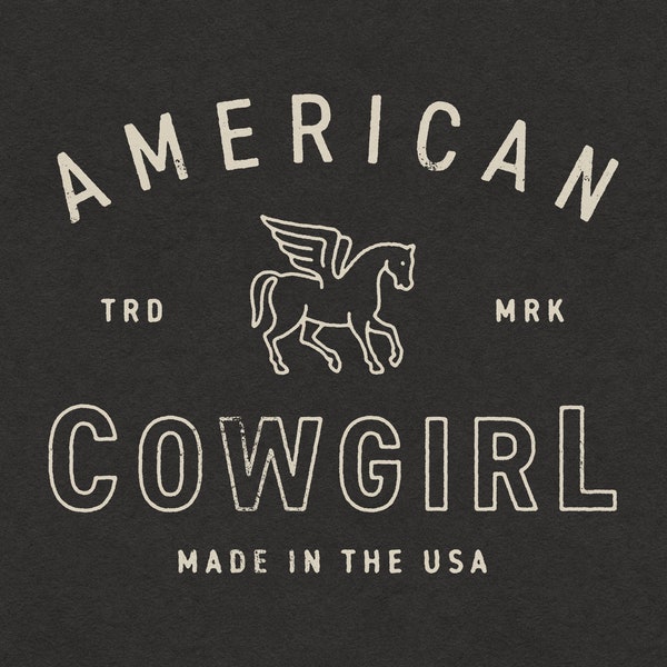 American Cowgirl Made in USA Country Western Cowboy Transparent PNG Digital Download
