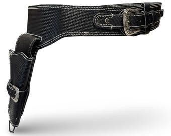Holstergürtel Westernholster Echt Leder Lederholster Holster Rindleder Schwarz