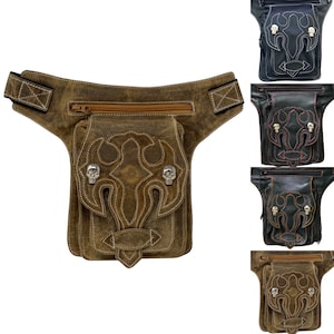 Sac de jambe en cuir véritable pour hommes et femmes, sac de jambe de moto