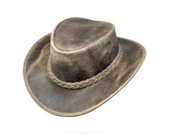 Lederhut Western Cowboy Reiten Leder Hut Band versch. Größen Unisex Crazy Horse