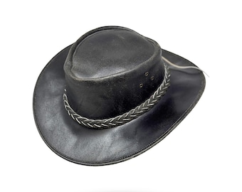 Lederhut Western Cowboy Reiten Leder Hut Band versch. Größen Unisex Outdoor