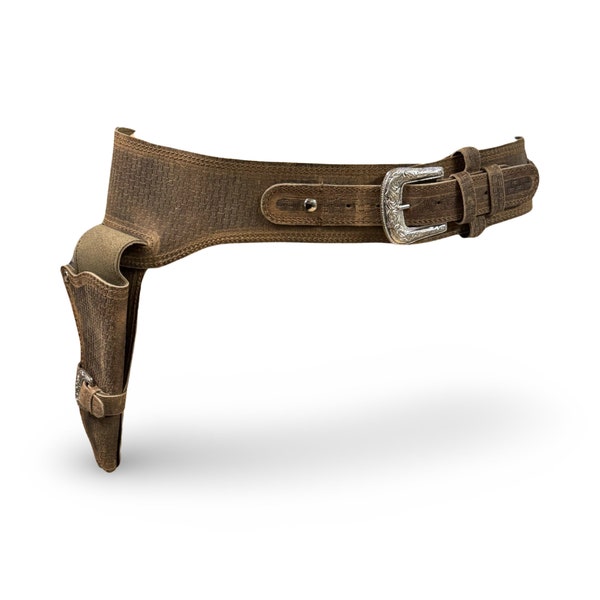 Holster belt cartridge loops western holster genuine leather leather holster holster brown