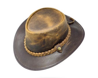 Lederhut Western Cowboy Reiten Leder Hut Band versch. Größen Unisex Crazy Horse