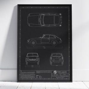 Plan MG MGB GT, voiture de sport, décoration murale, art mural, impression exclusive