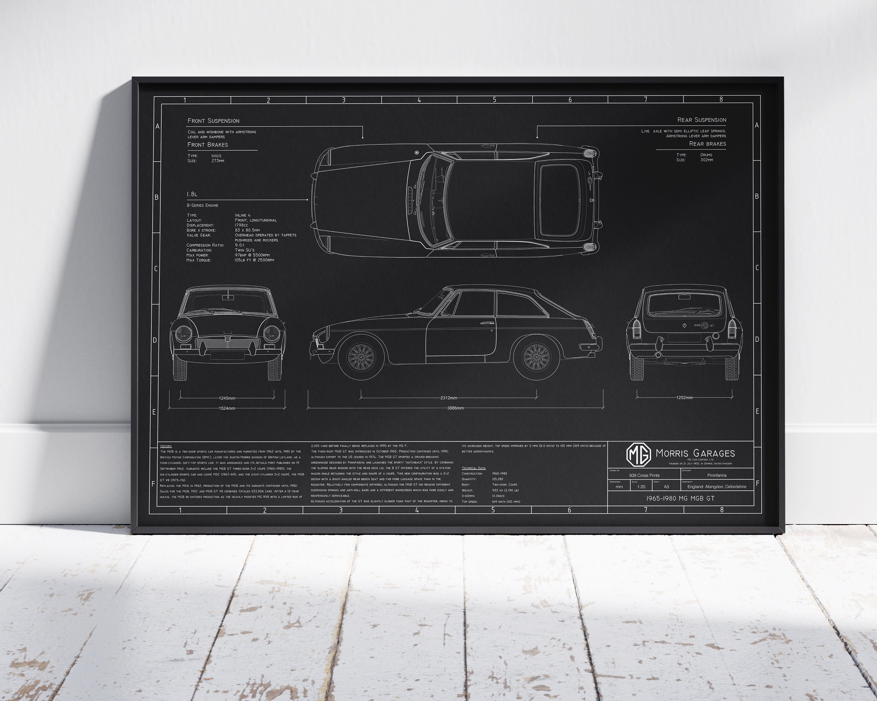 Mg Mgb Drawing - Etsy