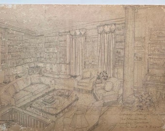 Nicholas Haslam, original drawing, room project, London.