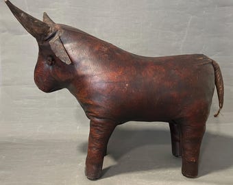 Dimitri Omersa, bull in leather for Liberty London, circa 1965, vintage