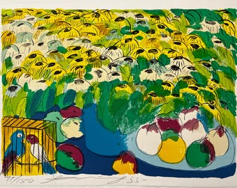 Walasse Ting, Composition, lithograph from 1985, signed
