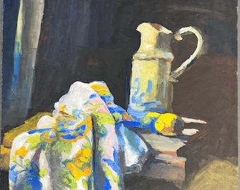 Ivan Krstulovic, Croatian author, still life, tempera on paper