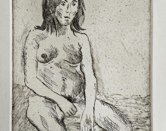Raphael Soyer, Russia, New York, signed and numbered print, female nude, 1984