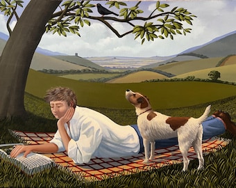 David Kirk, 1960. United Kingdom, acrylic on canvas, Somerset, Oxford, original painting