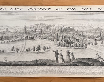 The South West Prospect of the city of Bristol, etching Samuel Buck