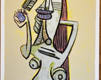 Wifredo lam, Cuba, Serigraphy from the René Portocarrero workshop, certified from the year 2002