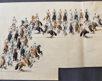 Juego de las Parejas. lápiz, aguada y tinta , coreografía ecuestre , ca. 1785–1798