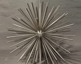 Curtis Jere, Sputnik sculpture, sea urchin, in steel, circa 1970, USA, hanging