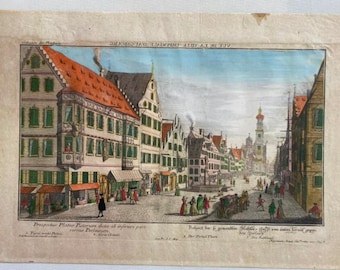 vue d'optique - optischer Druck - Eau-forte - Charles Remshard - Vue de la ville Imperiale augssbourg