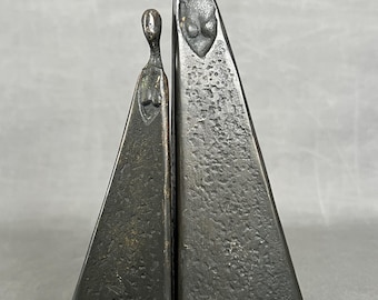 Sydney Kumalo (1935–1988) 2 Bronze Woman sculpture South African Artist.