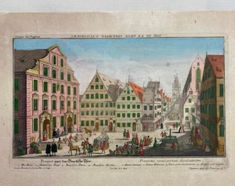 vue d'optique - optischer Druck - Eau-forte - Charles Remshard - Vue de la ville Imperiale augssbourg