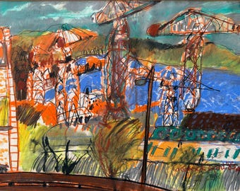 Rosemary Beaton, Scottish, 1963, mixed media on paper. Greenock, Scotland 1985