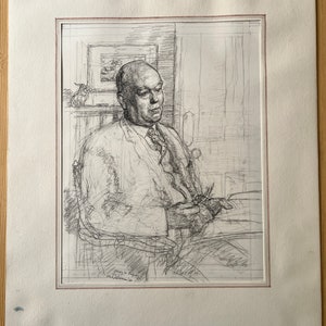 Malcolm Osborne. original drawing made in pencil on paper , depicted is Wilfred E. Billinghame , British