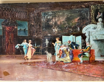 Francesco Vinea , Forlì 1845 – Firenze 1902, óleo tabla , Firenze 1881 , painting oil