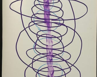 Luis Gordillo , técnica mixta sobre papel , firmada y fechada , año 2012 , original