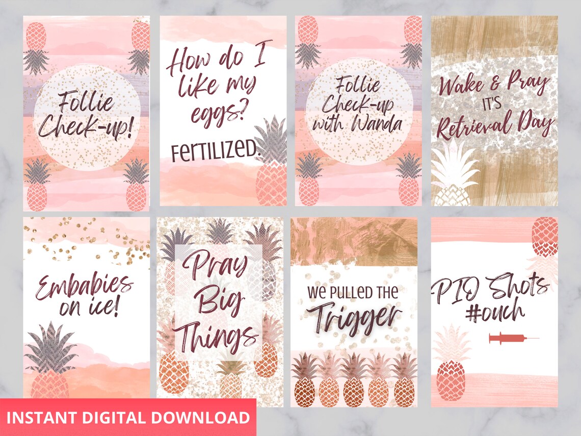 IVF Milestone Cards, Download Printable IVF Cards, IVF Gift, Fertility ...