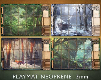 Everdell 4x Premium Neoprene Gameboard Player Assistant Game Board New 4pcs Custom Playmat Like &quot;Mouse Pad&quot; - 3mm (English or German)