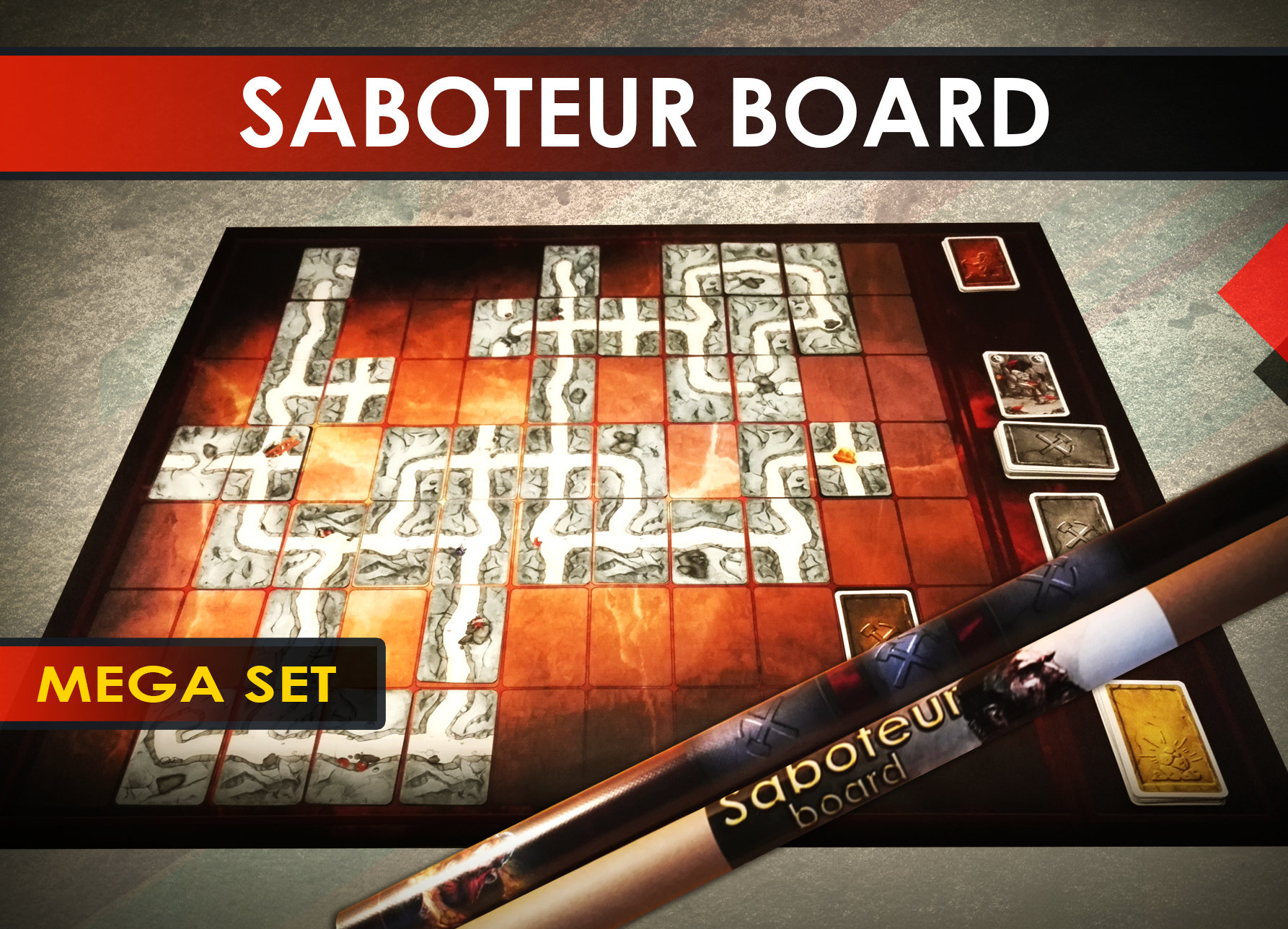 Saboteur Gameboard Game Board Mat New Unique CCG Card LCG Playmat