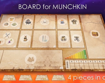 Tappetino da gioco Munchkin Four Gameboard Nuovo esclusivo CCG Card LCG PlayMat 4x pezzi