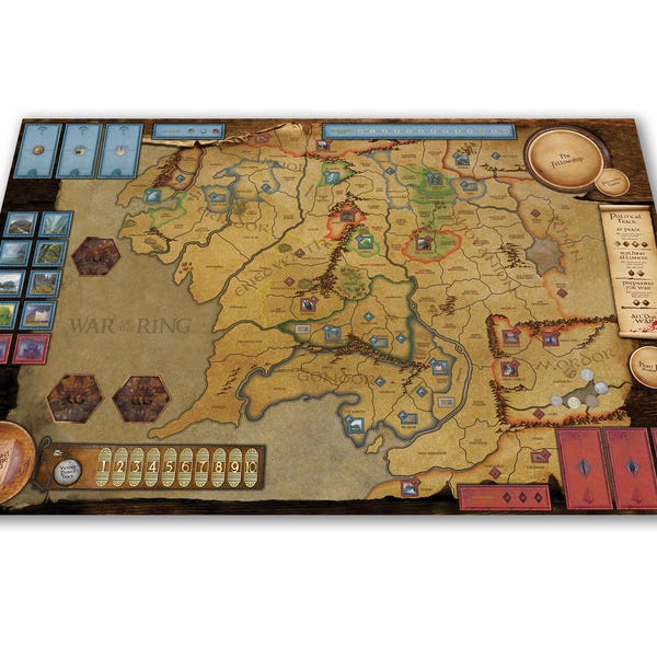 War of the Ring (Second Edition) Red & Blue Custom English Gameboard Game Board Card mat New unique CCG PlayMat