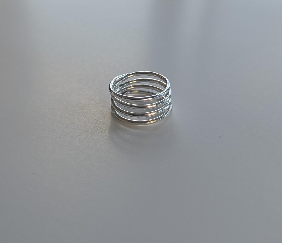 Sterling Silver Floating Band Ring - Size 7.5 - Etsy