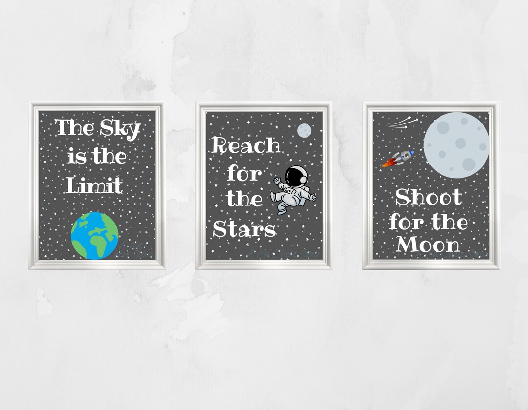 Space Quote Wall Art Set of 3 – Printable Kids Room Decor | Nursery ...