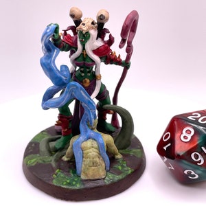 Female Orc Necromancer with Staff | RPG Miniatures | DnD Painted Miniatures