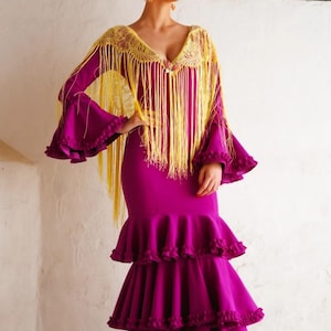 Women's flamenco dress with triple ruffle. New