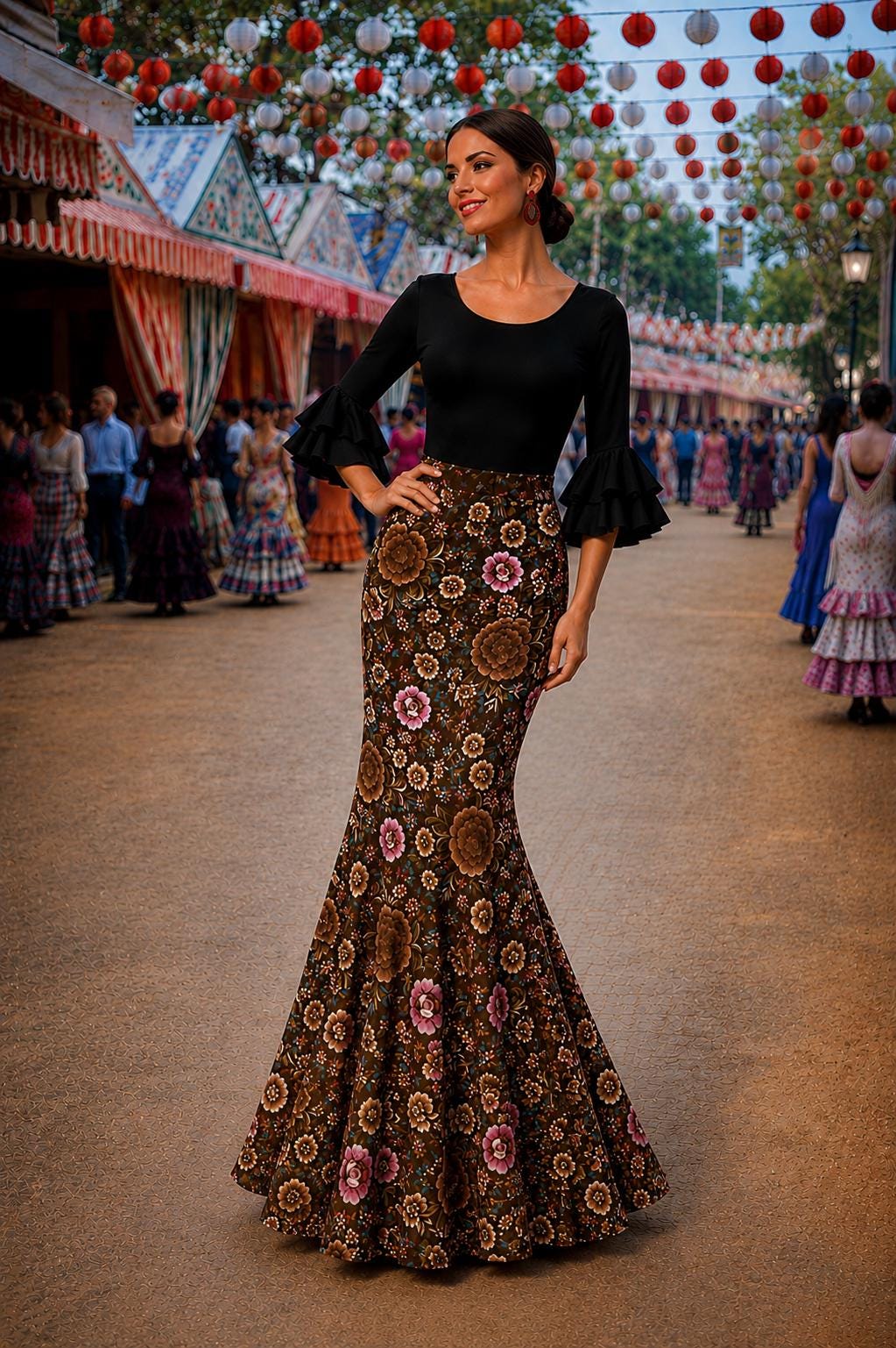 フラメンコ　スカート　マーメイド MADEinSPAIN Flamenco skirt pattern - Etsy 日本