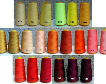 Overlock thread yellow orange red (EUR0.82/km) 3000Y Kone (2743 m) overlock thread