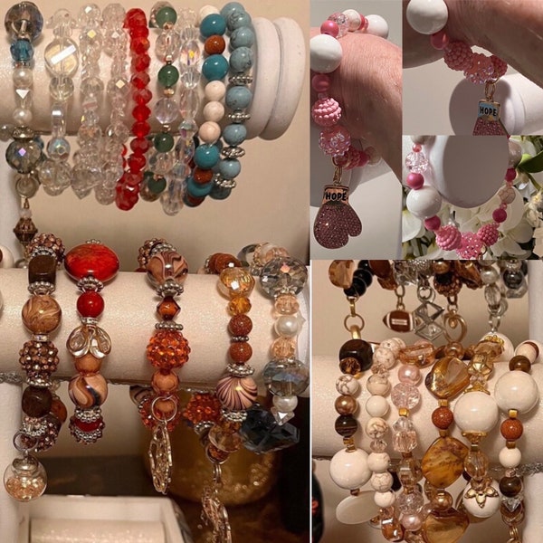 Bracelets should Stretch! Classy, Chic. Gemstones. Beaded. Crystal.