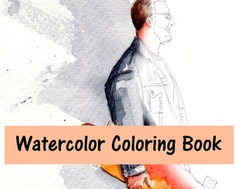 Libro para colorear con acuarela: Gente común y corriente, vídeos para pintar juntos