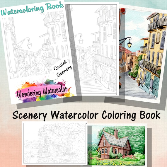  Watercolor Coloring Books