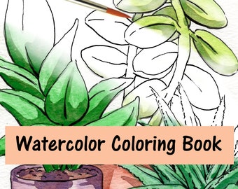 Mothers day gift watercolor coloring book paint along painting party flower themed book with tutorial for thoughtful mothers day gift ideas