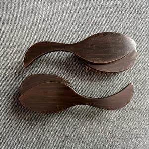 Vintage Sterilized Horse Hair Interlocking Wooden Shoe Shine Brushes USA. Set of 2-  Free Shipping