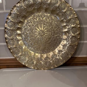 Vintage Solid Brass Plate. Free Shipping