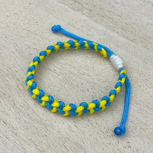 Los Angeles Football Season Bracelet, Blue and Yellow Bracelet Braided Thin Sport Team, Birthday Gift for Her Him Family LA Chargers Fan