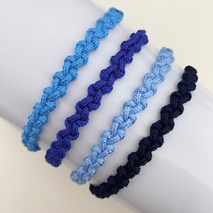 Blue Bracelet, Friendship Braided Bracelets Adjustable Waterproof for Kids Men Women Friends Family, Ocean Blue, Baby Blue, Navy Bracelets