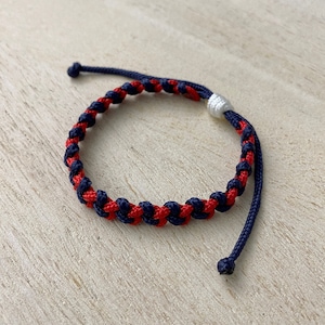 Cleveland Baseball Bracelet, Navy and Red Braided Thin Friendship Bracelets for Adults and Kids, Birthday Gift Baseball Team Fan