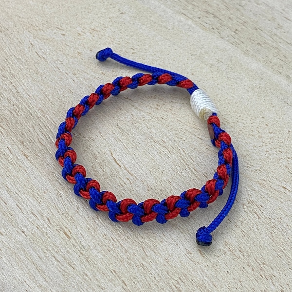Chicago Baseball Bracelet, Blue and Red Braided Thin Friendship Bracelets for Adults and Kids, Birthday Gift Baseball Team Fan