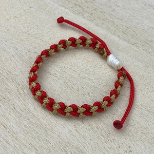 San Francisco Football Season Bracelet, Red and Gold Bracelet Braided Thin Sport Team, Birthday Gift for Her Him Family Friends 49ers Fan SF