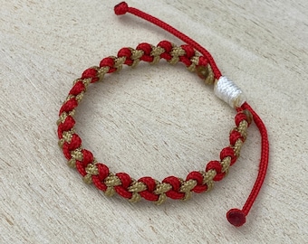 San Francisco Football Bracelet, Set of 2 Red and Gold Bracelet Woven Thin Sport Team, Gift for Kids and Adults Football Season