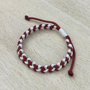 Alabama College Team Bracelet, Crimson and White Merch for Friend Alumni Family, Graduation Birthday Gift